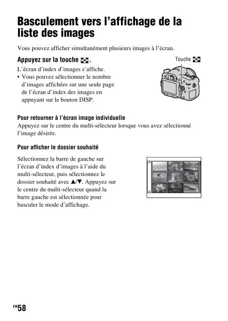 Sony SLT-A77M - SLT-A77M Consignes d&rsquo;utilisation Fran&ccedil;ais