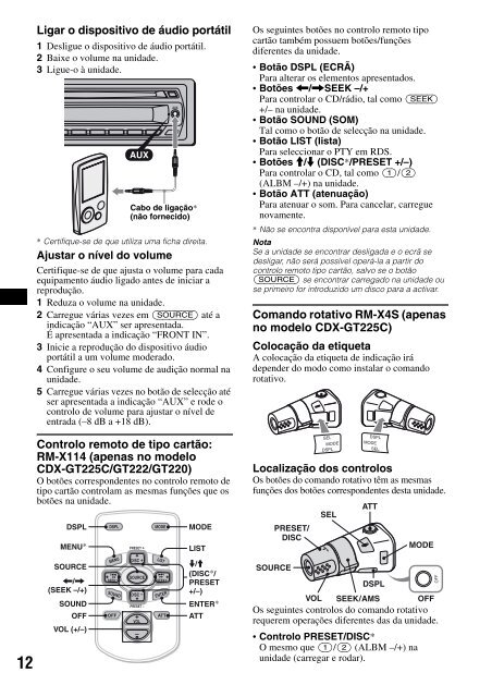 Sony CDX-GT121 - CDX-GT121 Mode d'emploi Grec