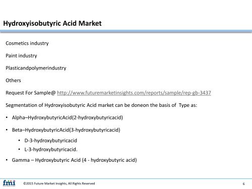 Hydroxyisobutyric Acid Market Explores New Growth Opportunities By 2017-2027