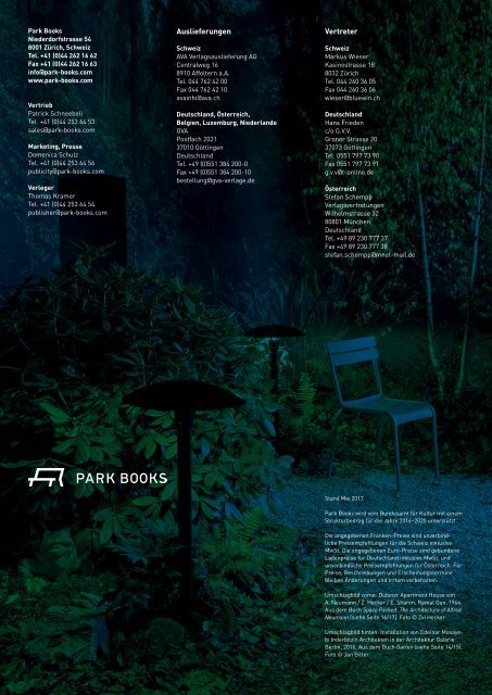 Park Books Vorschau Herbst 2017