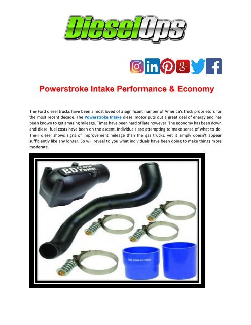 Powerstroke Intake Performance &amp; Economy Document