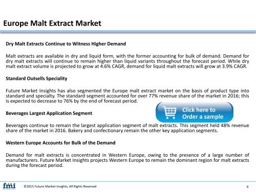 Europe Malt Extract Market Analysis Will Expand at a CAGR of 5.6% from 2016-2026