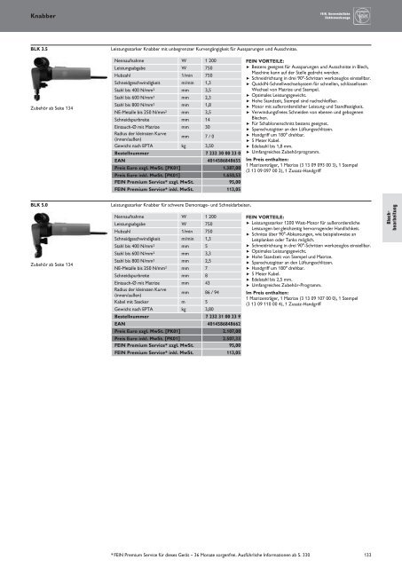 Schub FEIN Preiskatalog 2017