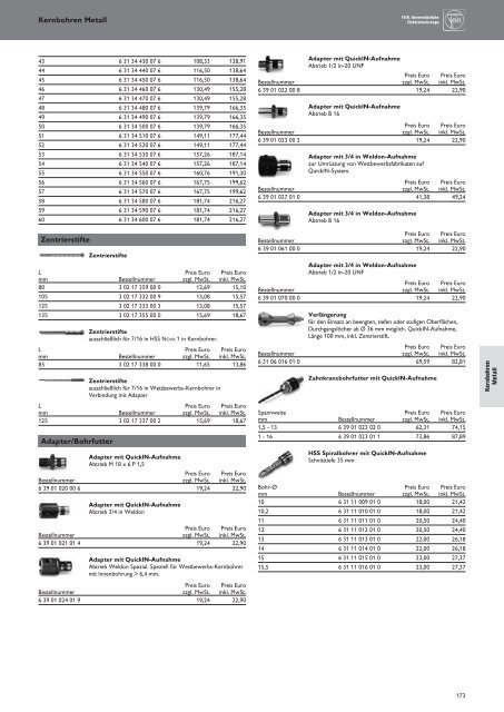 Schub FEIN Preiskatalog 2017