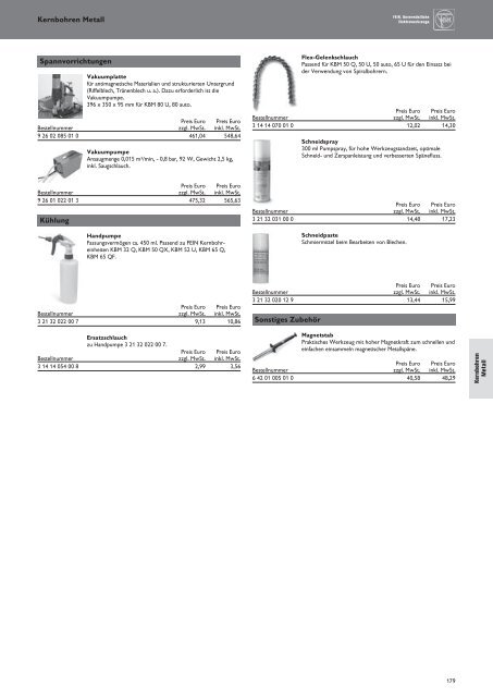 Schub FEIN Preiskatalog 2017