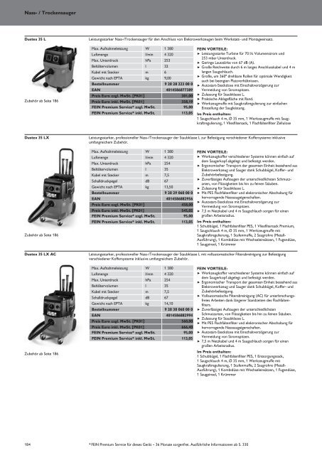 Schub FEIN Preiskatalog 2017