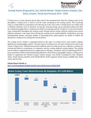 Cooling Towers (Evaporative, Dry, Hybrid) Market - Global Industry Analysis, Size, Share, Growth, Trends and Forecast 2014 - 2020