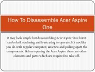 How To Disassemble Acer Aspire One