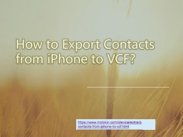 How to Export Contacts from iPhone to VCF?