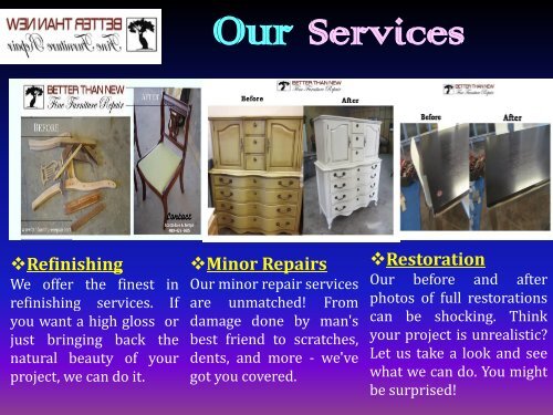 Affordable and Reliable Furniture Repair Gilbert| Better Than New