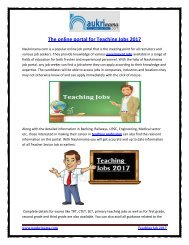 The online portal for Teaching Jobs 2017