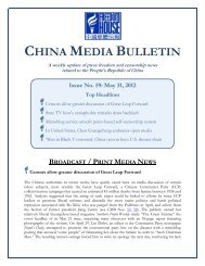 CHINA MEDIA BULLETIN - Freedom House