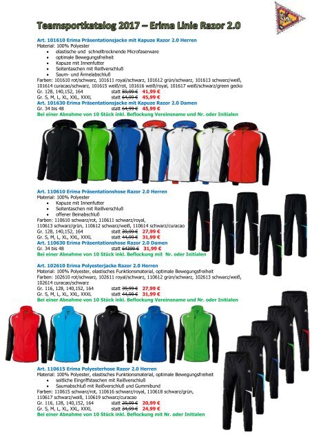 Teamsportkatalog 2017  Keeper 2000