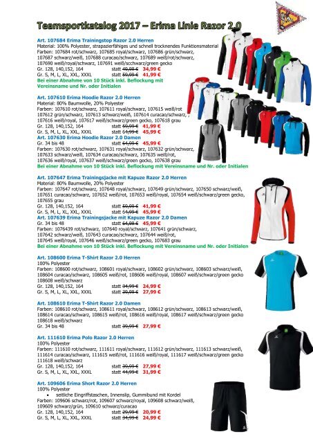 Teamsportkatalog 2017  Keeper 2000