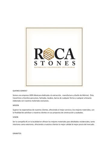 ROCA STONES MEXICO S.A. de C.V. Granitos (1)