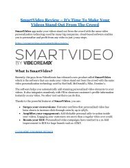 SmartVideo Review and SmartVideo (EXCLUSIVE) bonuses pack