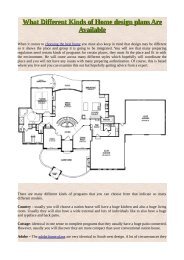 What Different Kinds of Home design plans Are Available
