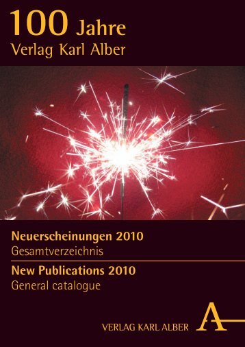 Neuerscheinungen 2010 - Verlag Karl Alber