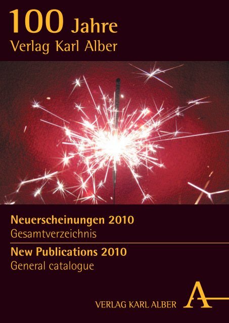 Neuerscheinungen 2010 - Verlag Karl Alber