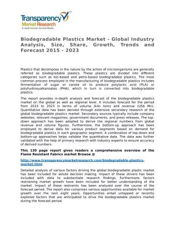 Essay about plastics industry