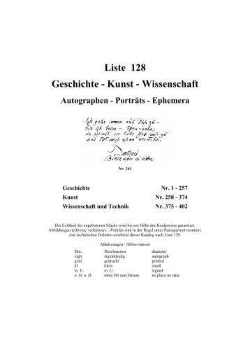 Liste 128 Geschichte - Kunst - Wiener Antiquariat Ingo Nebehay