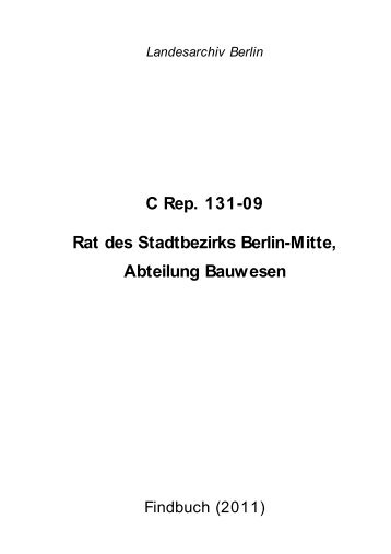 C Rep. 131-09 Rat des Stadtbezirks Berlin-Mitte, Abteilung Bauwesen