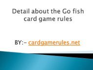 Detail about the Go fish card game rules