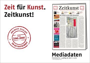 Zeit für Kunst. Zeitkunst! Mediadaten - Zeit Kunstverlag