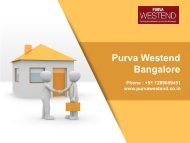 Purva Westend in Bangalore By Purvankara Group
