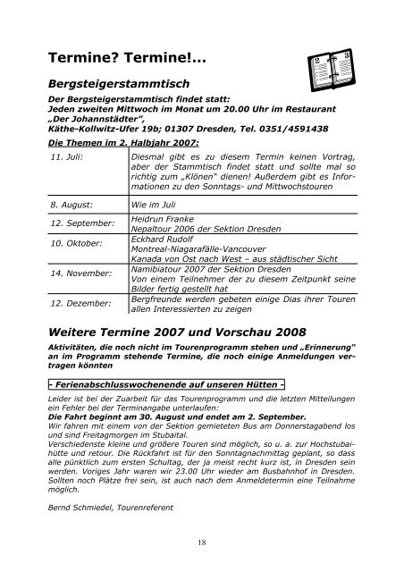 Heft Nr. 16 Juli 2007 - Deutscher Alpenverein Sektion Dresden