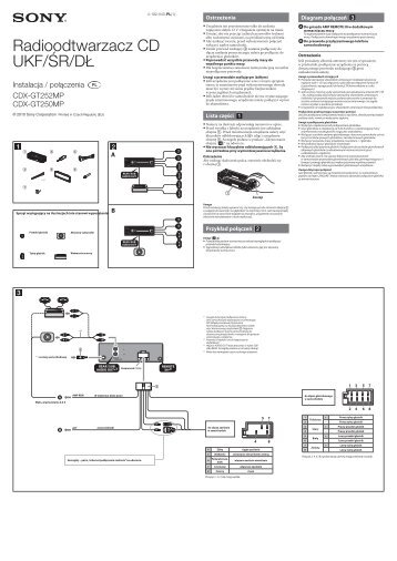 Sony CDX-GT250MP - CDX-GT250MP Guide d'installation Polonais