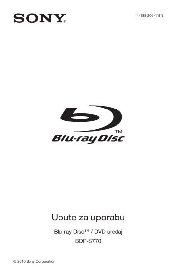 Sony BDP-S770 - BDP-S770 Istruzioni per l'uso Croato