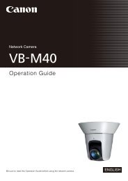 Canon VB-M40 - Network Camera Operation Guide