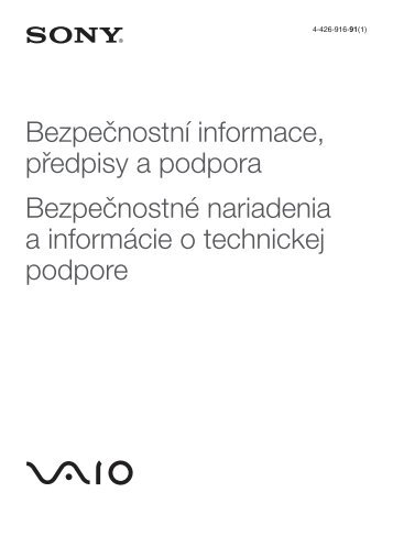 Sony SVS13A1Y9E - SVS13A1Y9E Documents de garantie TchÃ¨que