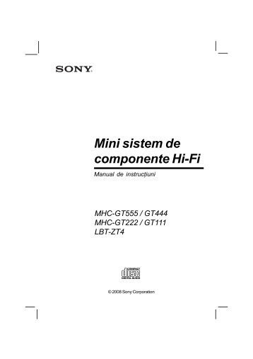 Sony MHC-GT111 - MHC-GT111 Istruzioni per l'uso Rumeno