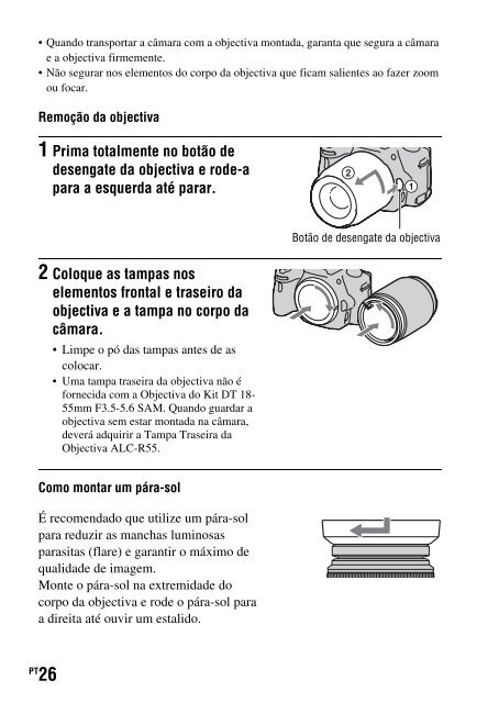 Sony SLT-A35K - SLT-A35K Consignes d&rsquo;utilisation Portugais