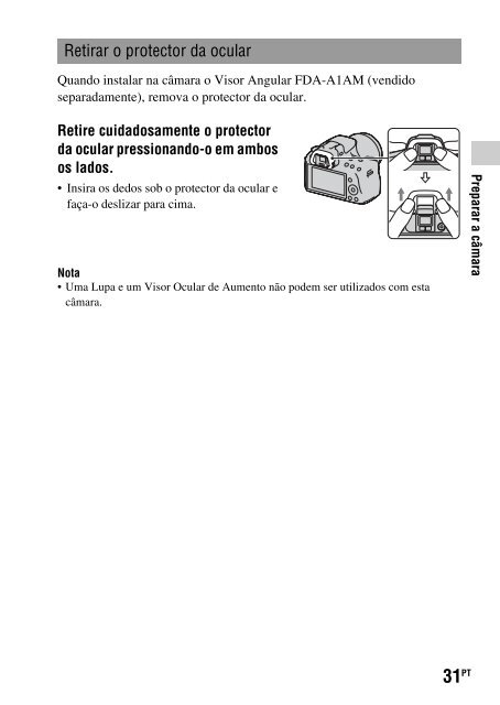 Sony SLT-A35K - SLT-A35K Consignes d&rsquo;utilisation Portugais