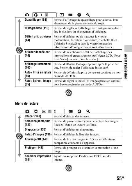 Sony SLT-A35K - SLT-A35K Consignes d&rsquo;utilisation Fran&ccedil;ais