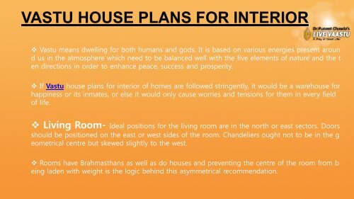 VASTU HOUSE PLANS FOR INTERIOR