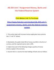 AB 204 Unit 7 Assignment Money, Banks and the Federal Reserve System