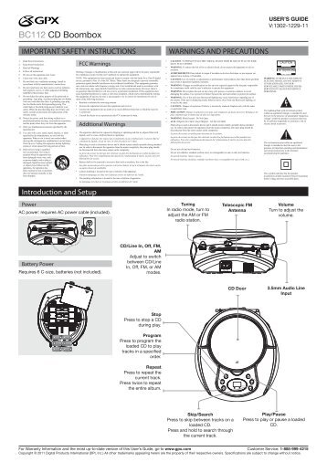 BC112 CD Boombox - GPX