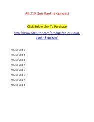 AB 219 Quiz Bank (8 Quizzes)