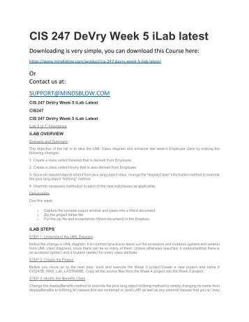 CIS 247 DeVry Week 5 iLab latest