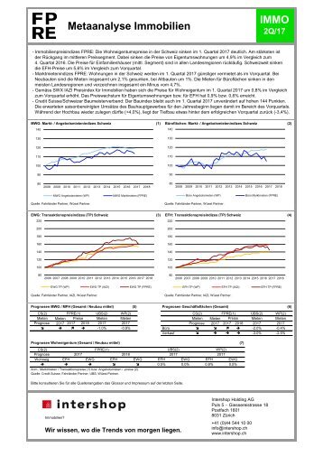 Metaanalyse Immobilien 2. Quartal 2017