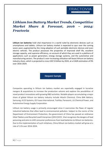 lithium ion battery market pdf