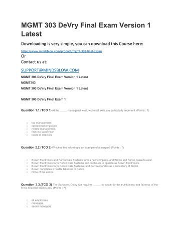 mgmt 303 final exam devry 2014 Verizon swot analysis mgmt 303 devry university julia smith may 19th, 2012 verizon communications inc is a provider of communications services with for operating segments: domestic telecom, domestic wireless, information services and international. mgmt 303 final exam devry 2014 Verizon swot analysis mgmt 303 devry university julia smith may 19th, 2012 verizon communications inc is a provider of communications services with for operating segments: domestic telecom, domestic wireless, information services and international.