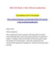 ABS 415 Week 1 DQ 2 Ethical Leadership