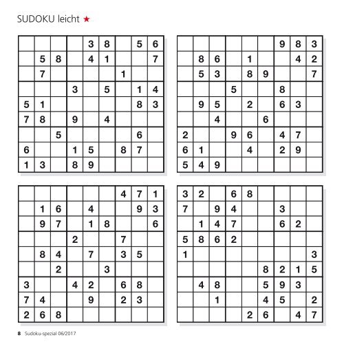 Leseprobe "Sudoku-spezial" Juni 2017