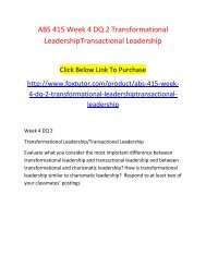 ABS 415 Week 4 DQ 2 Transformational LeadershipTransactional Leadership