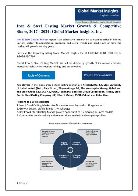 Iron &amp; Steel Casting industry outlook 2017